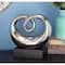 10" Silver Ceramic Modern Abstract Sculpture